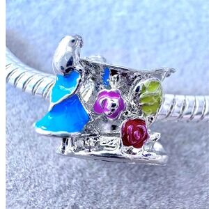 Alice‎ in Wonderland Tea Cup Enamel Charm fits PANDORA